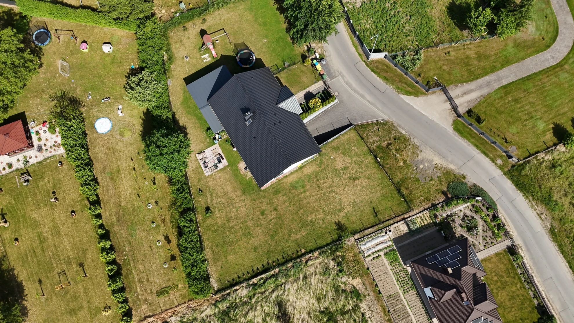 Widok z góry na posesję